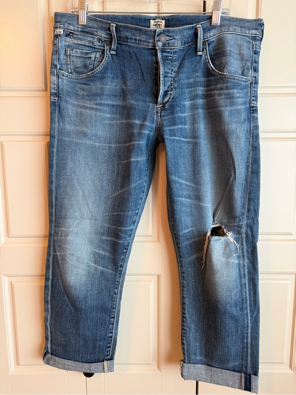 Citizens Of Humanity Emerson Boyfriend Blue Relaxed Distressed Jeans 31